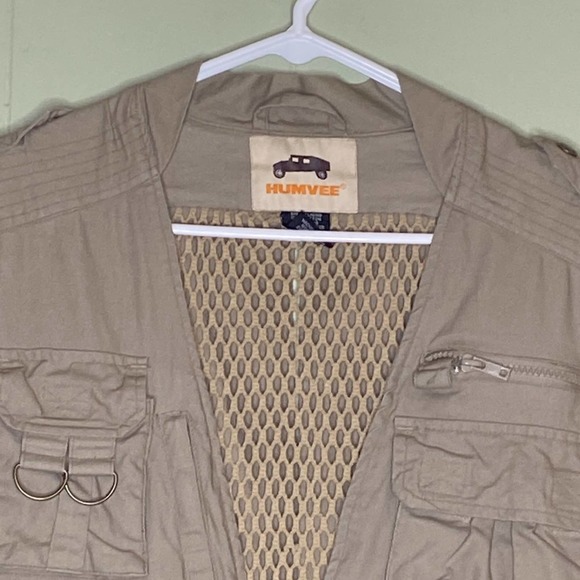 Humvee Hummer Utility Safari Hunting Tactical Vest Drab Brown Lg - Picture 6 of 11